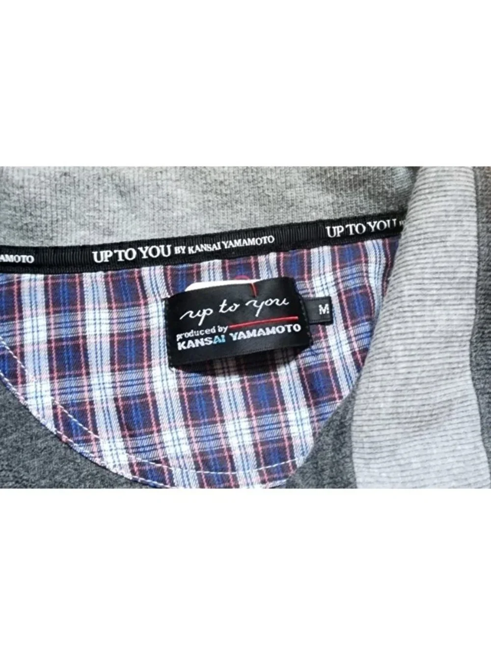 Kansai Yamamoto 1/4 Zip Jacket Japanese Pullover Sweatshirt Medium Grey Soft - Picture 3 of 11